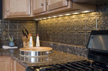 One idea I considered for my kitchen was a backsplash made of tin