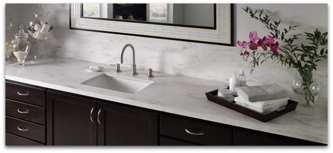 Corian solid surface bathroom countertops looks like marble