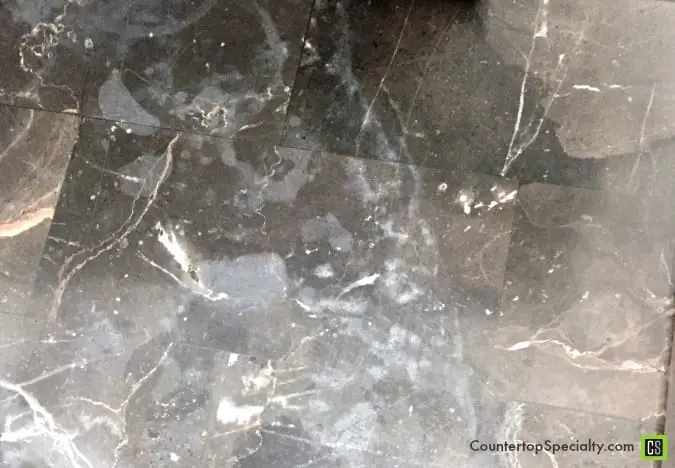 bleach spots on marble table - marble etching