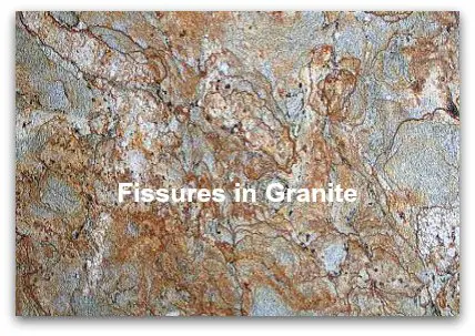 fissures in granite slab golden crystal red