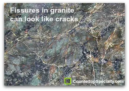 fissures can look like cracks in granite countertop