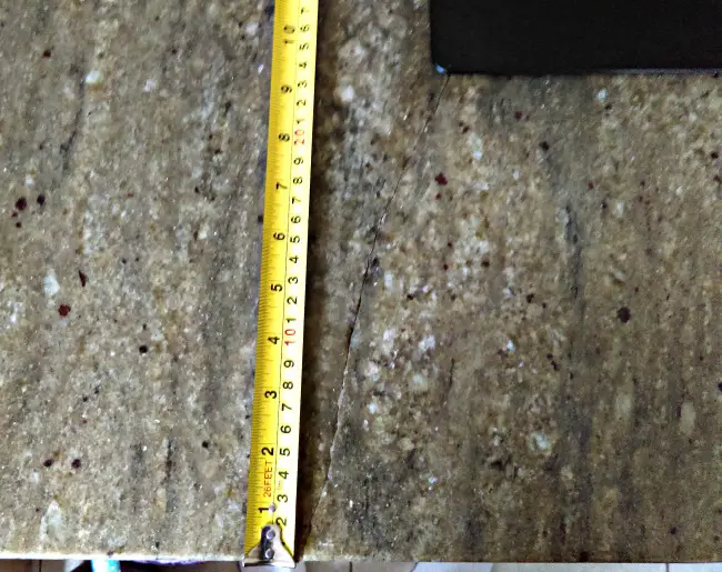 crack in granite countertop around sink cutout