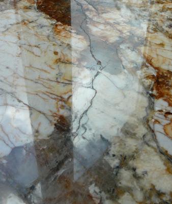 Natural fissure in a granite countertop