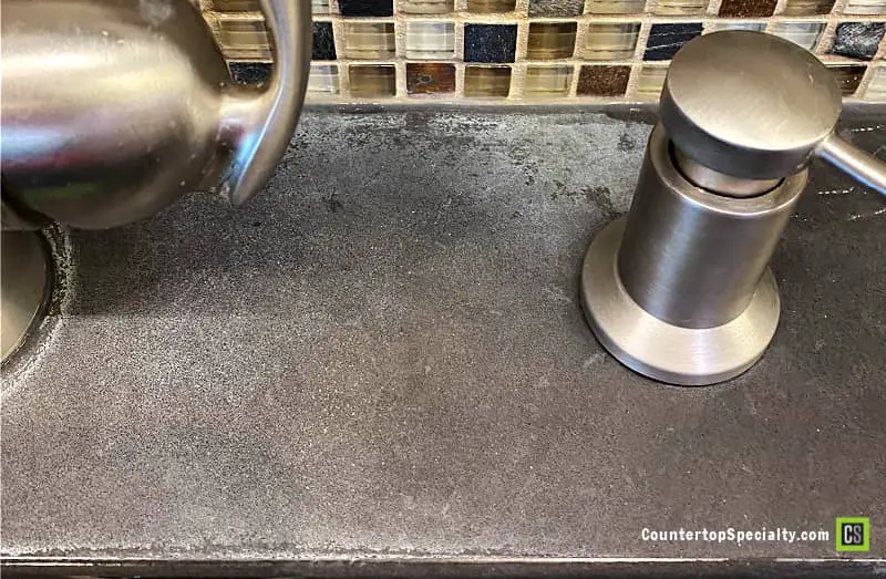 hard water stains on concrete countertops kitchen faucet