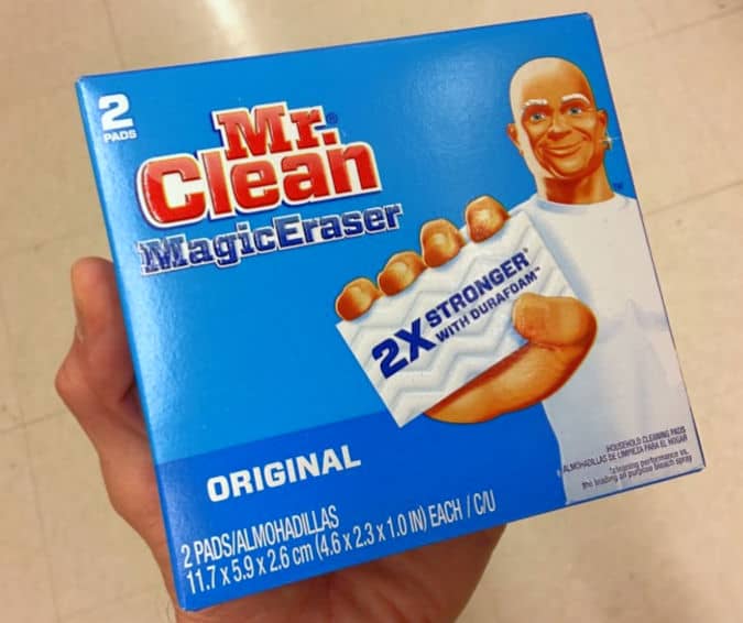 mr. Clean magic eraser product box” title=”Mr. Clean Magic Eraser Damages Marble Countertops