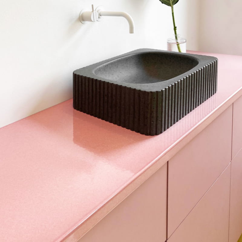 pink lava stone bathroom countertops