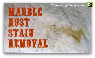 brown rust stain on white marble tile