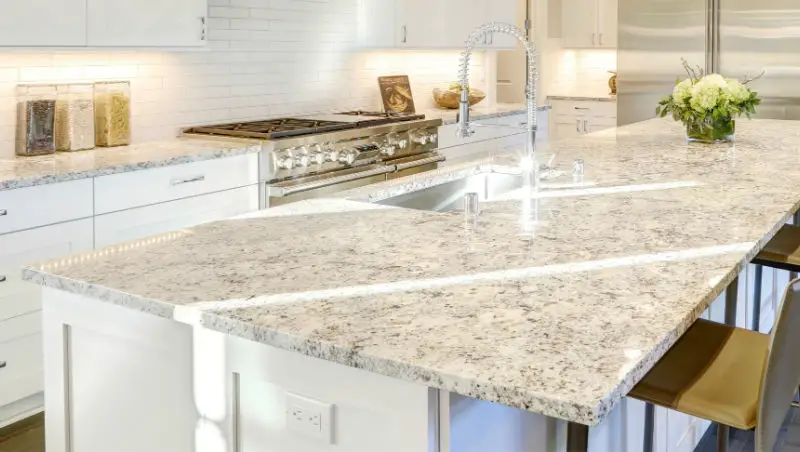 sealing white granite countertop island 800