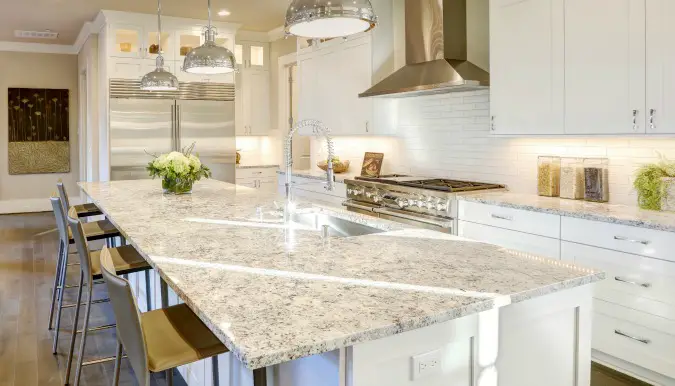 white granite countertops subway tile backsplash modern kitchen design