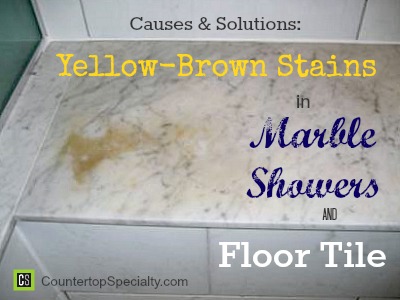 marble stain yellow stains floor brown tile carrara tiles shower cleaning showers bathroom rust yellowbrown choose board