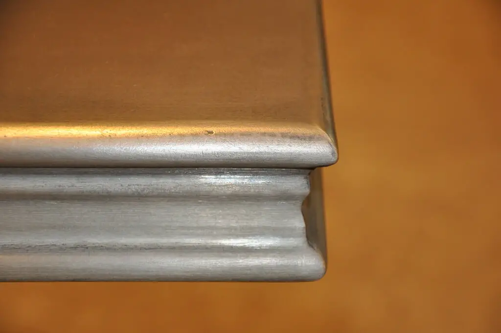 zinc metal countertop edge detail